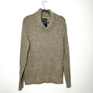 American Eagle Cowl Neck Beige Athletic Fit Sweater